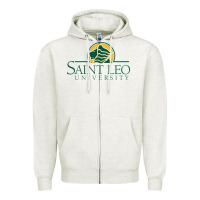 Oatmeal Heather Saint Leo University Zipper Hoodie - linhVisuals
