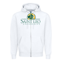 White Saint Leo University Zipper Hoodie - linhVisuals