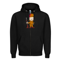 Black elmer fudd Zipper Hoodie - linhVisuals