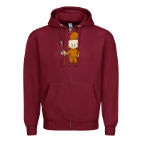 Burgundy elmer fudd Zipper Hoodie - linhVisuals
