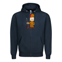 Navy elmer fudd Zipper Hoodie - linhVisuals