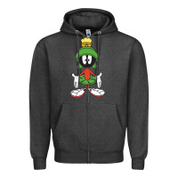 Charcoal Heather marvin the martian Zipper Hoodie - linhVisuals