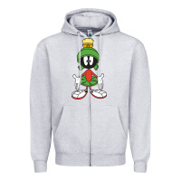 Heather Grey marvin the martian Zipper Hoodie - linhVisuals