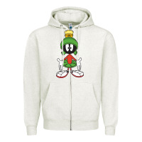 Oatmeal Heather marvin the martian Zipper Hoodie - linhVisuals