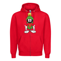 Red marvin the martian Zipper Hoodie - linhVisuals
