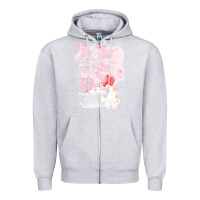 Heather Grey japan t  shirt sakura cat t  shirt Zipper Hoodie - linhVisuals