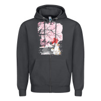 Smoke japan t  shirt sakura cat t  shirt Zipper Hoodie - linhVisuals