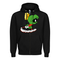 Black marvin the martian Zipper Hoodie - linhVisuals