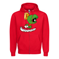 Red marvin the martian Zipper Hoodie - linhVisuals