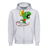 Heather Grey marvin the martian Zipper Hoodie - linhVisuals