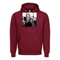 Burgundy Mgk Zipper Hoodie - linhVisuals