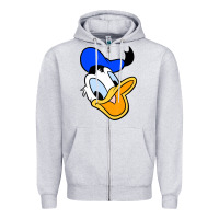 Heather Grey donal duck Zipper Hoodie - linhVisuals
