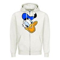 Oatmeal Heather donal duck Zipper Hoodie - linhVisuals