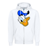 White donal duck Zipper Hoodie - linhVisuals