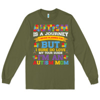 Army Green lil autism mom Long Sleeve Tee - CowhideDigitalArt
