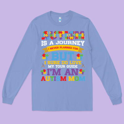Lil Autism Mom Long Sleeve Tee Designed By Cowhidedigitalart