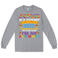 Heather Grey lil autism mom Long Sleeve Tee - CowhideDigitalArt