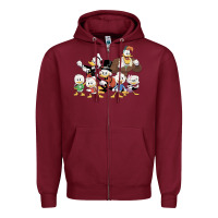 Burgundy happy amazing ducktales Zipper Hoodie - linhVisuals