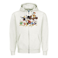 Oatmeal Heather happy amazing ducktales Zipper Hoodie - linhVisuals