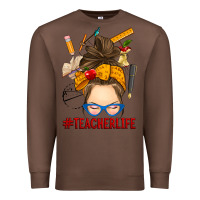 Chestnut messy bun teacher life Premium Sweatshirt - RanaPortraitStore