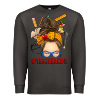 Smoke messy bun teacher life Premium Sweatshirt - RanaPortraitStore