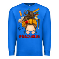 True Royal messy bun teacher life Premium Sweatshirt - RanaPortraitStore