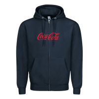 Navy cola coke Zipper Hoodie - linhVisuals