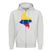 Dove Grey colombia Flag Map Drawing Line Art Zipper Hoodie - linhVisuals