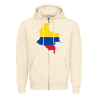 Sandshell colombia Flag Map Drawing Line Art Zipper Hoodie - linhVisuals