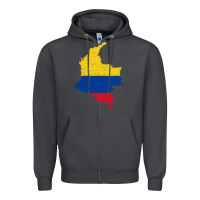 Smoke colombia Flag Map Drawing Line Art Zipper Hoodie - linhVisuals