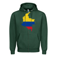 Sports Green colombia Flag Map Drawing Line Art Zipper Hoodie - linhVisuals