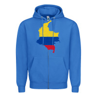True Royal colombia Flag Map Drawing Line Art Zipper Hoodie - linhVisuals