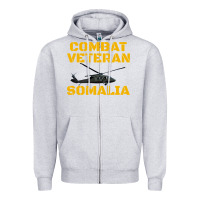 Heather Grey combat veteran mogadishu somalia Zipper Hoodie - linhVisuals