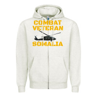 Oatmeal Heather combat veteran mogadishu somalia Zipper Hoodie - linhVisuals