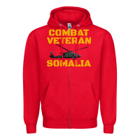 Red combat veteran mogadishu somalia Zipper Hoodie - linhVisuals