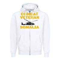 White combat veteran mogadishu somalia Zipper Hoodie - linhVisuals