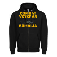 Black combat veteran mogadishu somalia Zipper Hoodie - linhVisuals