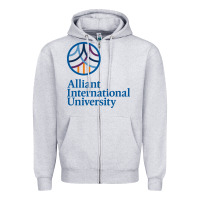Heather Grey alliant international university Zipper Hoodie - linhVisuals
