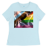 Baby Blue Pride flag Ladies Tee - FaDigitalArtStudio