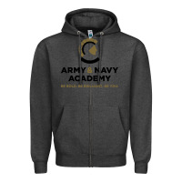 Charcoal Heather army and navy academy Zipper Hoodie - linhVisuals