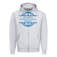 Heather Grey atlanta international school Zipper Hoodie - linhVisuals