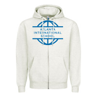 Oatmeal Heather atlanta international school Zipper Hoodie - linhVisuals