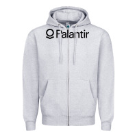 Heather Grey Palantir Zipper Hoodie - linhVisuals