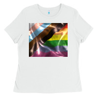 White Pride flag Ladies Tee - FaDigitalArtStudio