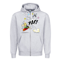 Heather Grey asterix and obelix Zipper Hoodie - linhVisuals