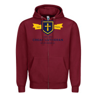 Burgundy crean lutheran high school Zipper Hoodie - linhVisuals