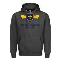 Charcoal Heather crean lutheran high school Zipper Hoodie - linhVisuals