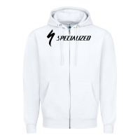 White Specialized Bikes Bicycle Zipper Hoodie - linhVisuals
