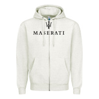 Oatmeal Heather simple white trident symbol essential Zipper Hoodie - linhVisuals