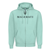 Seafoam simple white trident symbol essential Zipper Hoodie - linhVisuals